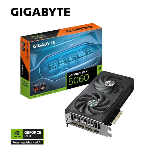 Gigabyte GeForce RTX5060 EAGLE OC GV-N5060EAGLE OC-8GD GDDR7 8GB 128Bit Gaming (Oyuncu) Ekran Kartı