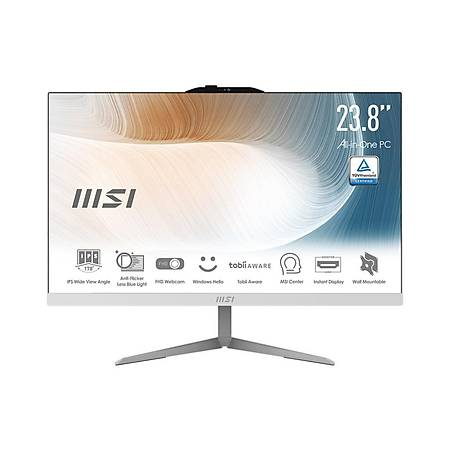 MSI Modern AM242P 12M-1893XTR i5-1235U 16GB DDR4 500GB SSD FDOS 23.8″ Beyaz All In One PC