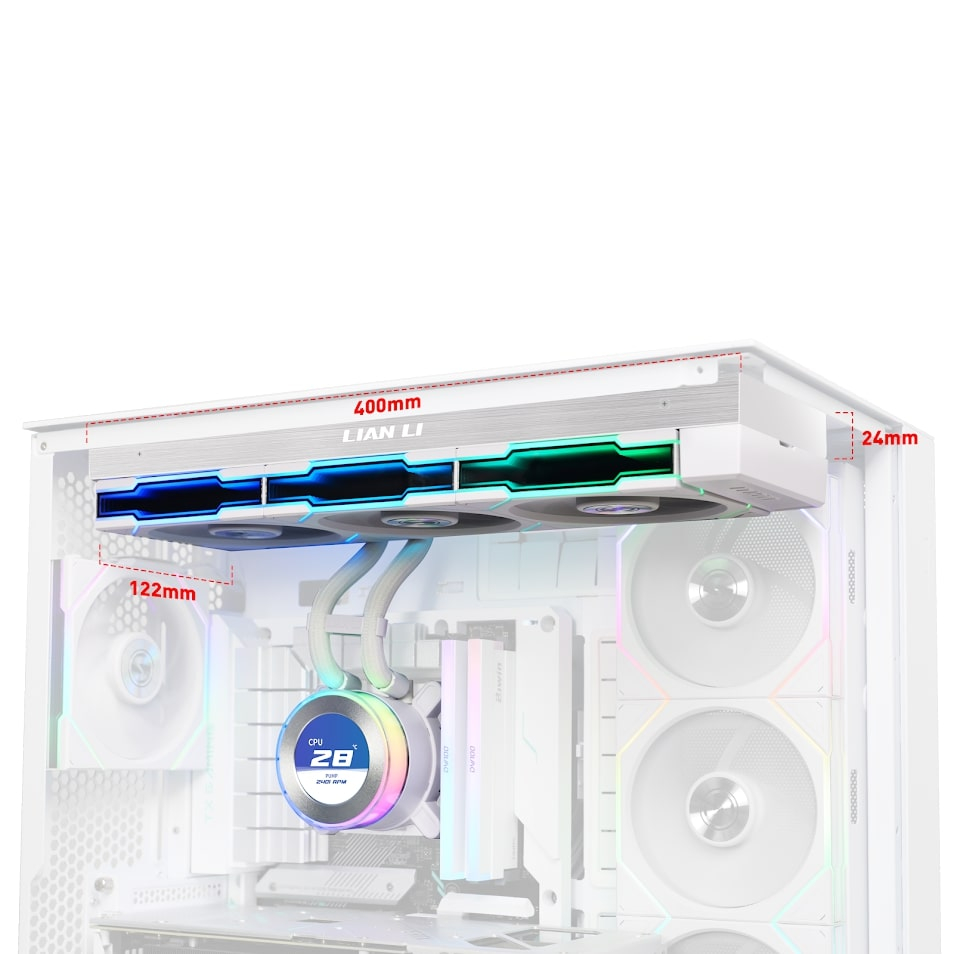 Lian Li Hydro-Shift II LCD-C 360TL Beyaz İşlemci Sıvı Soğutucu (G89.GHS2LCD36TW.00)