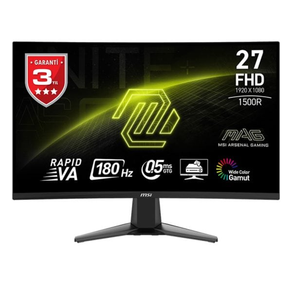 MSI MAG 27C6F 27″ 180Hz 1ms Full HD Adaptive Sync Rapid VA Gaming Monitör