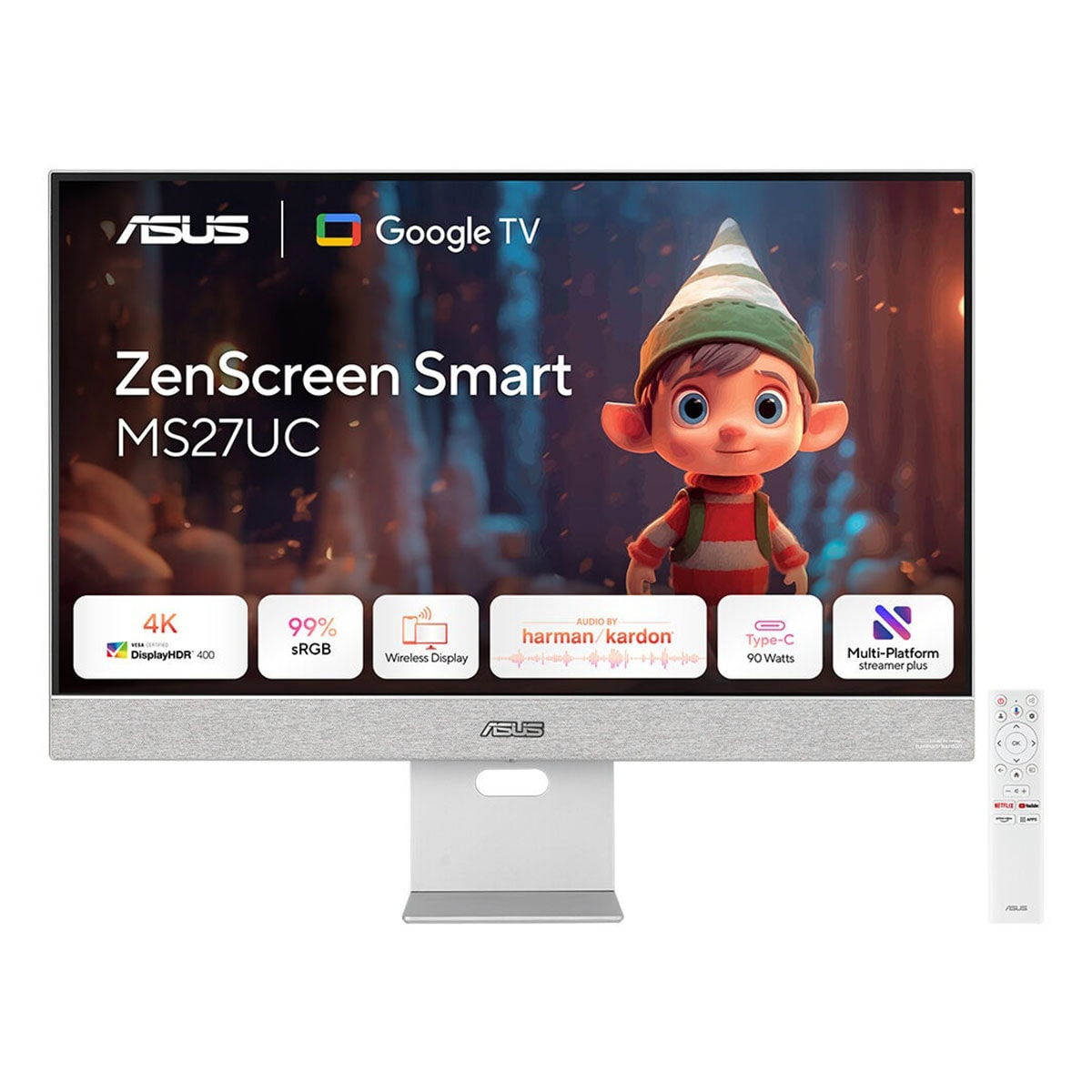 ASUS ZenScreen Smart MS27UC 27″ 60Hz 5ms 4K UHD IPS Monitör