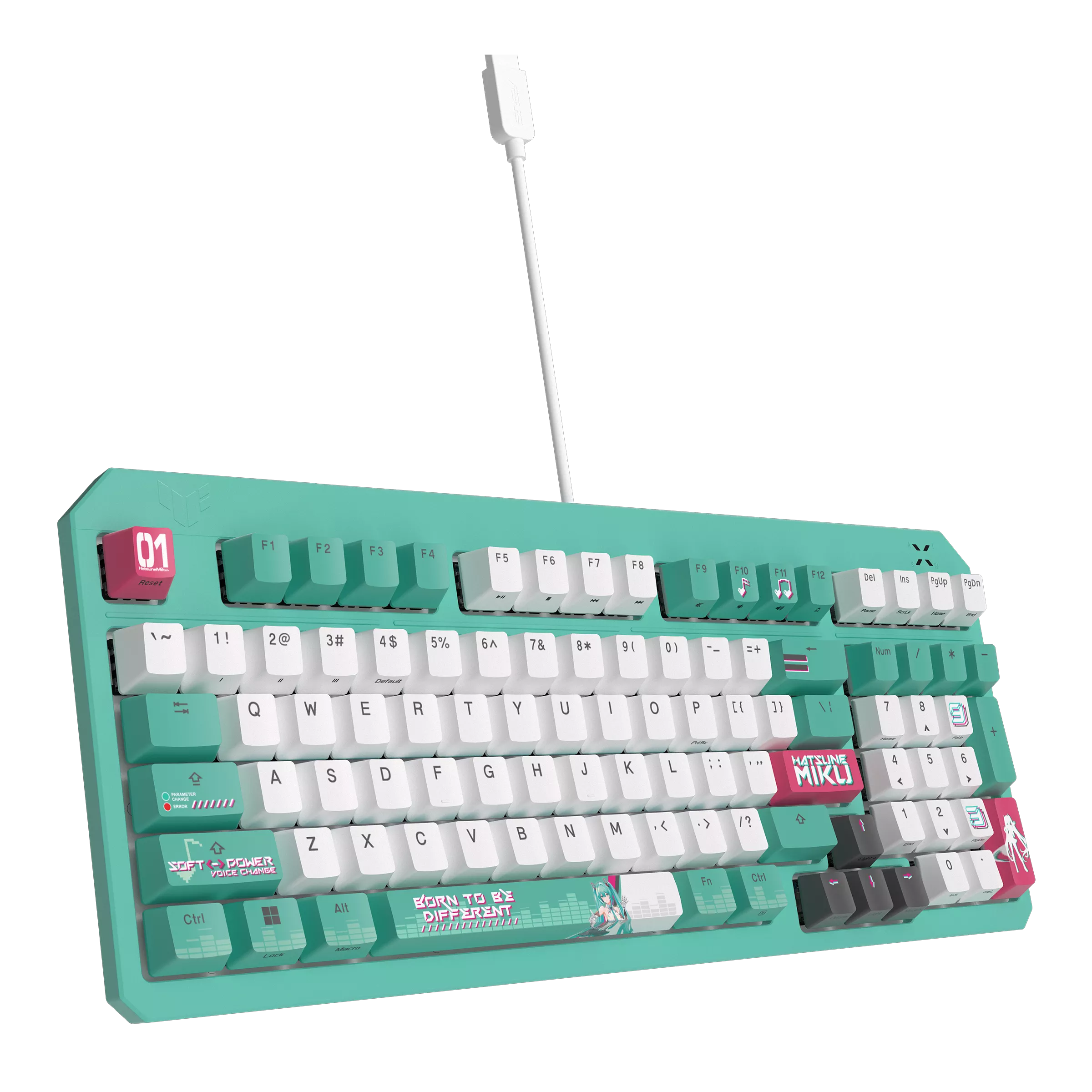 ASUS TUF Gaming K3 Gen II Hatsune Miku Edition Optik Mekanik Red RGB Switch Kablolu Gaming (Oyuncu) Klavye