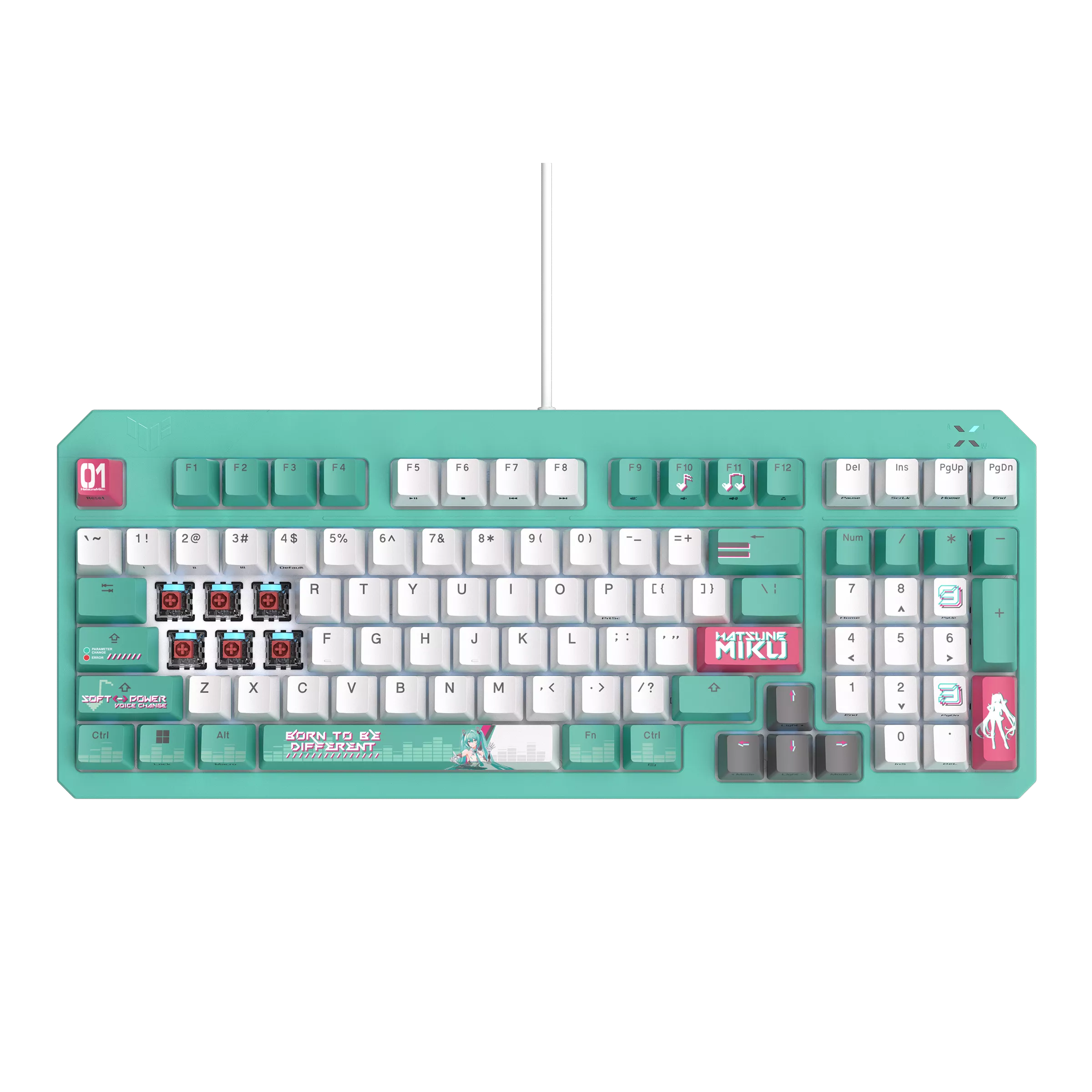 ASUS TUF Gaming K3 Gen II Hatsune Miku Edition Optik Mekanik Red RGB Switch Kablolu Gaming (Oyuncu) Klavye