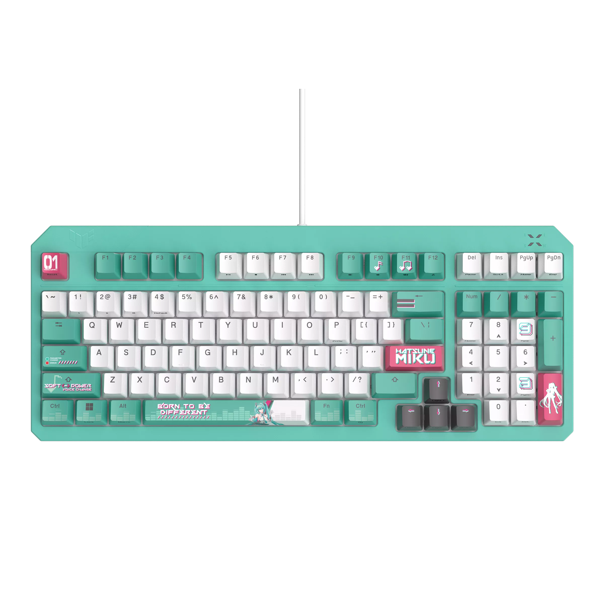 ASUS TUF Gaming K3 Gen II Hatsune Miku Edition Optik Mekanik Red RGB Switch Kablolu Gaming (Oyuncu) Klavye
