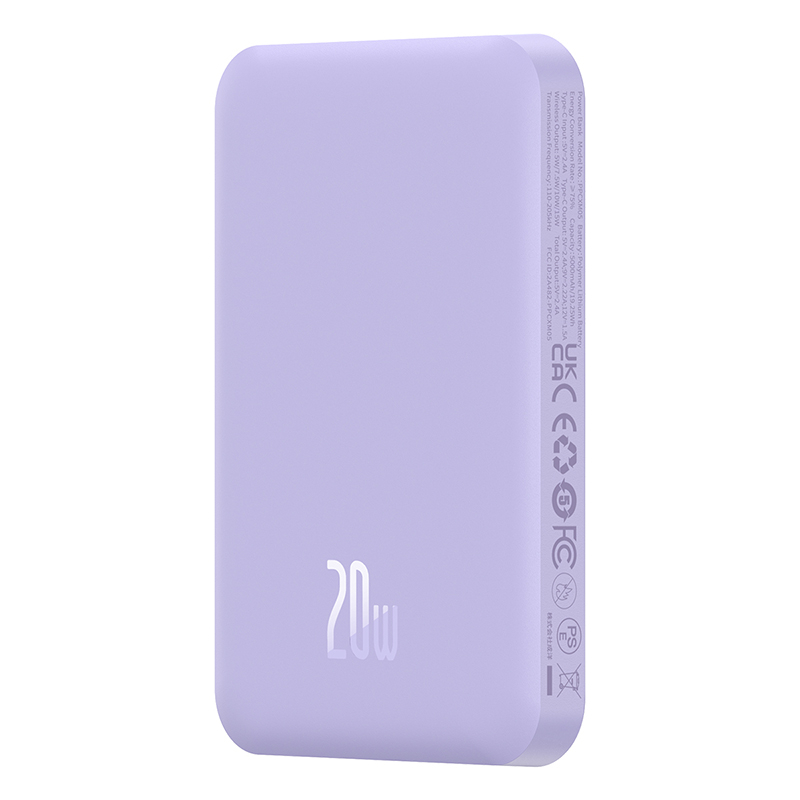 Baseus Magsafe Mini Kablosuz 5000 mAh 20W PowerBank - Mor