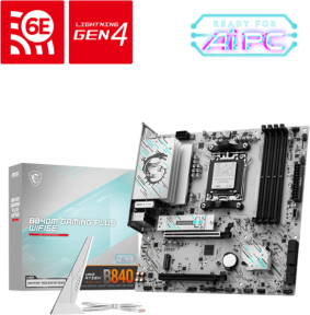MSI B840M GAMING PLUS WIFI6-E DDR5 AMD B840 AM5 Soket DDR5 8000+(OC)MHz mATX Anakart