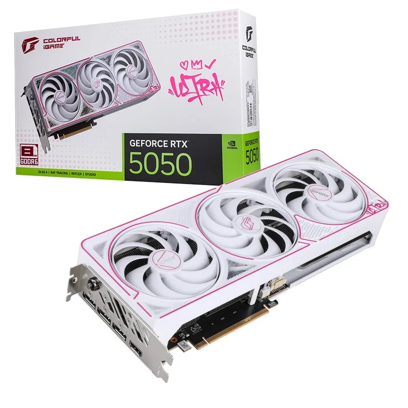 COLORFUL iGame GeForce RTX 5050 Ultra W DUO OC 8GB-V GDDR6 128Bit Beyaz Ekran Kartı