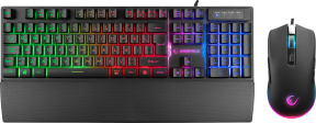 Rampage KM-RX7 FORTUNA V2 Gökkuşağı Aydınlatmalı USB Siyah Gaming Combo Q Gaming Klavye + 12800 dpi Mouse Seti