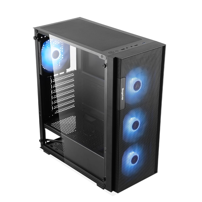 SEGOTEP Axe 5 Siyah 750W 80+ Bronze PCIE 5.1 Midi Tower Kasa (Rainbow Fan) 