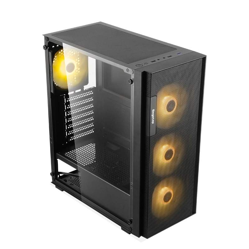 SEGOTEP Axe 5 Siyah 750W 80+ Bronze PCIE 5.1 Midi Tower Kasa (Rainbow Fan) 