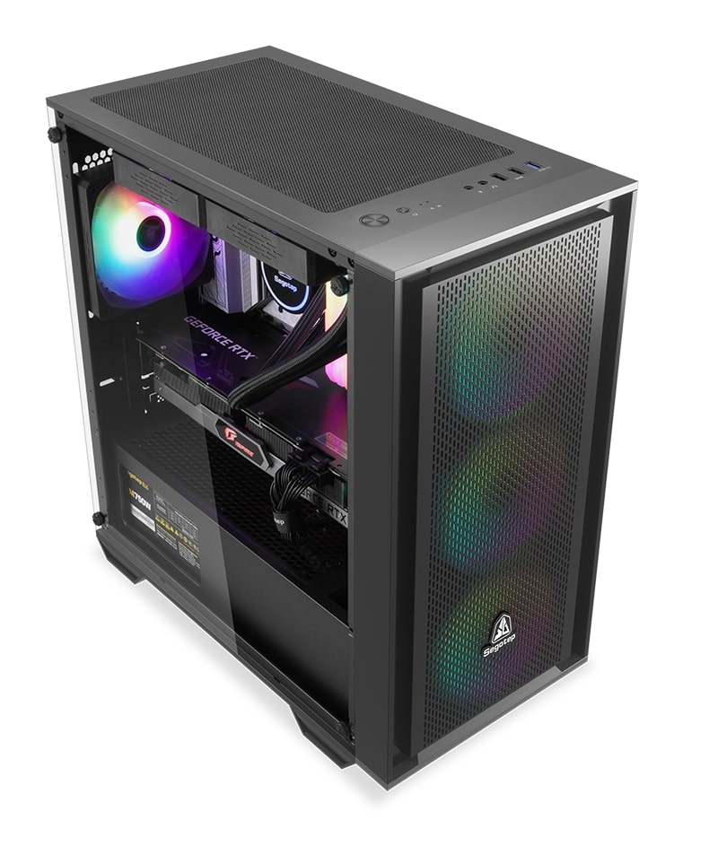 SEGOTEP Gank 240-S Siyah 650W 80+ Midi Tower Kasa (ARGB Fan) 