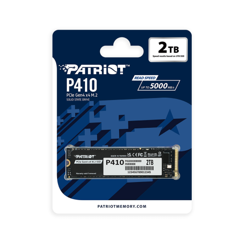 Patriot P410 2TB 5000/4500MB/s PCIe Gen4 x4 NVMe 1.4 M.2 SSD Disk (P410P2TBM28H)