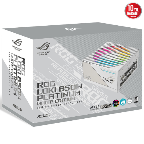 ASUS ROG-LOKI-850P-SFX-L-GAMING White Edition 850W 80 Plus Platinum 120mm Full Modüler Gaming (Oyuncu) Power Supply