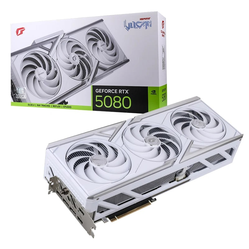 COLORFUL iGame GeForce RTX 5080 Vulcan W OC 16GB GDDR7 256Bit Beyaz Ekran Kartı (16GB-V)