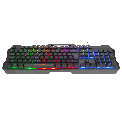 Rampage FITMENT KM-GX7 Gökkuşağı Aydınlatmalı Siyah USB Gaming Combo Mouse + Mousepad + Kulaklık Q G - 35038