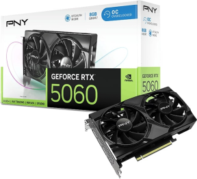 PNY GeForce RTX 5060 8GB OC GDDR7 128Bit Dual Fan Siyah Gaming (Oyuncu) Ekran Kartı (VCG50608DFXPB1-O)