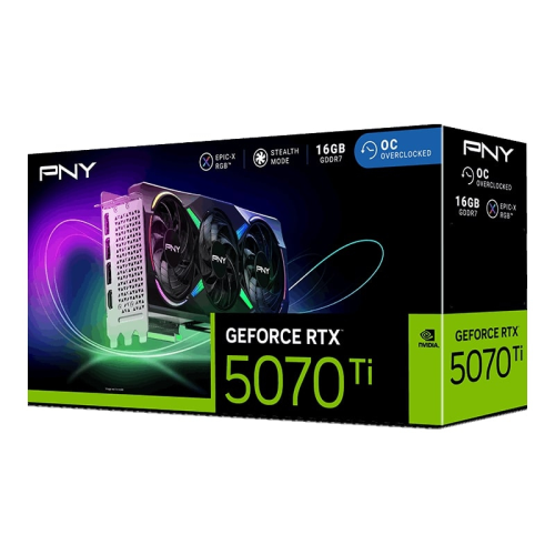 PNY GeForce RTX 5070 Ti GDDR7 16GB ARGB OC Siyah Ekran Kartı (VCG5070T16TFXXPB1-O)
