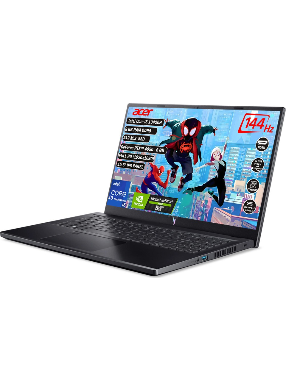 Acer ANV15-51 NH.QNBEY.001 i5-13420H 8GB 512GB SSD RTX4050 Freedos