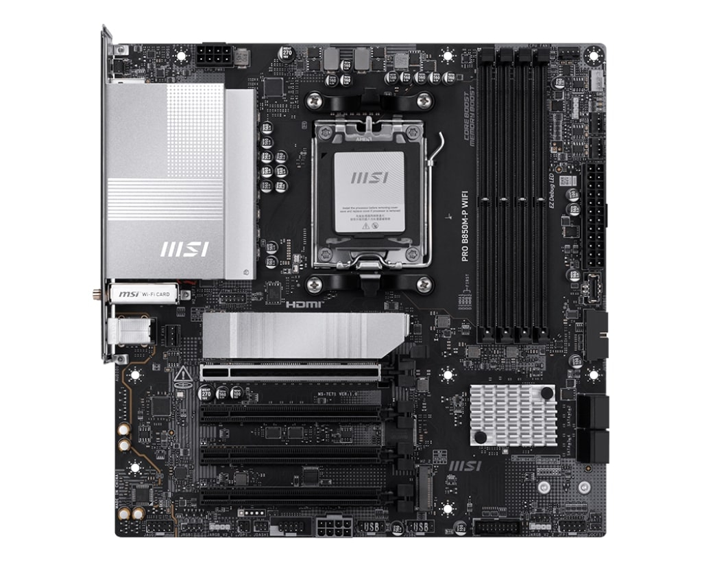 MSI PRO B850M-P WIFI7 DDR5 AMD B859 AM5 Soket DDR5 8200+(OC)MHz mATX Anakart