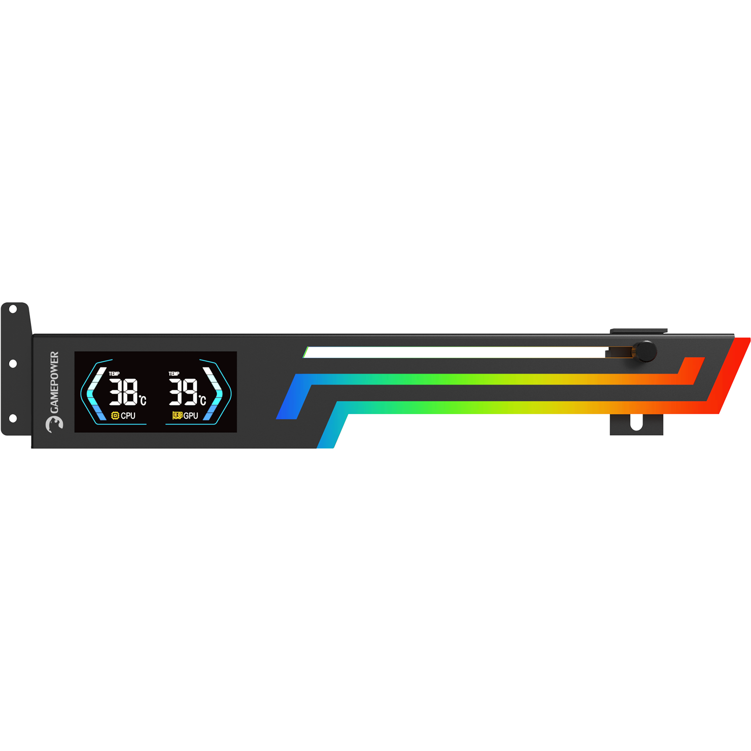 Gamepower Heatsync ARGB LCD Ekran Kartı Tutucu Siyah