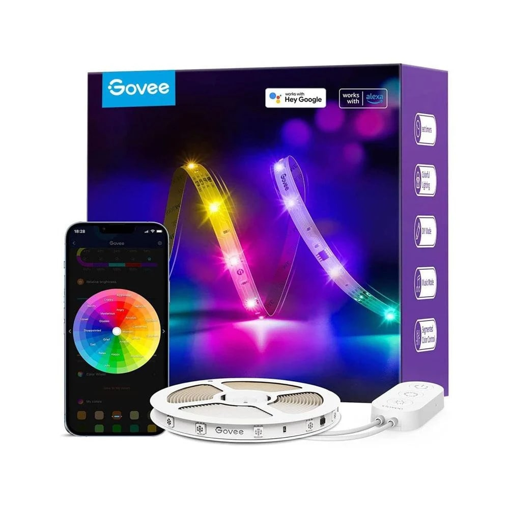 Govee RGBIC Basic Wi-Fi + Bluetooth LED Şerit Işıklar (5M) - H618A3D1