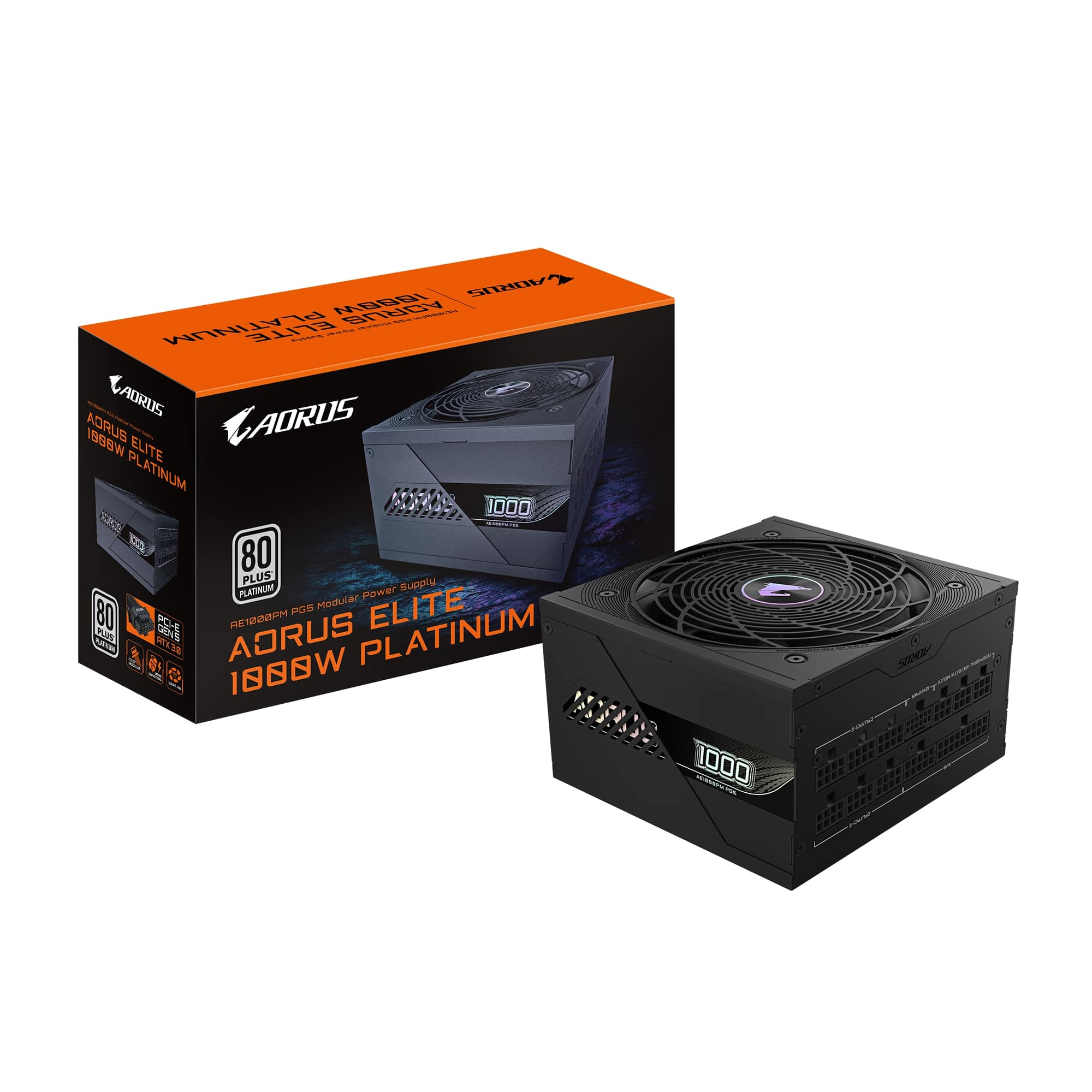 Gigabyte Aorus Elite GP-AE1000PM PG5 1000w 80+ Platinium PCIe 5.0 - ATX 3.1 Full Modüler Siyah Power Supply
