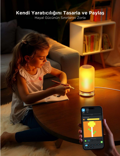 Govee RGBICWW Yarı Saydam Matter Destekli Silindir Masa Lambası 2 -H60223D1