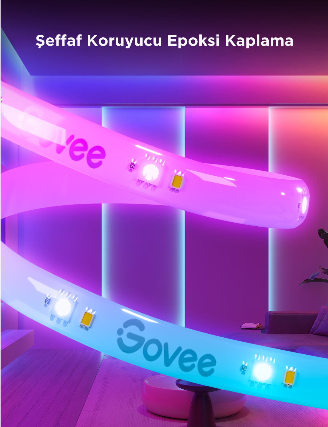 Govee RGBICW Koruyucu Kaplamalı LED Şerit Işık S (5 M) - H612ACD1