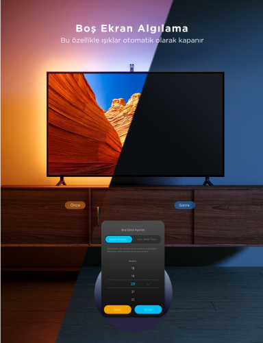 Govee Envisual T3 Lite TV Arkası Led Şerit Renk Senkronizasyonlu Ambiyans Aydınlatma 40-50 inç TV`ler ile Uyumlu -H60973D1