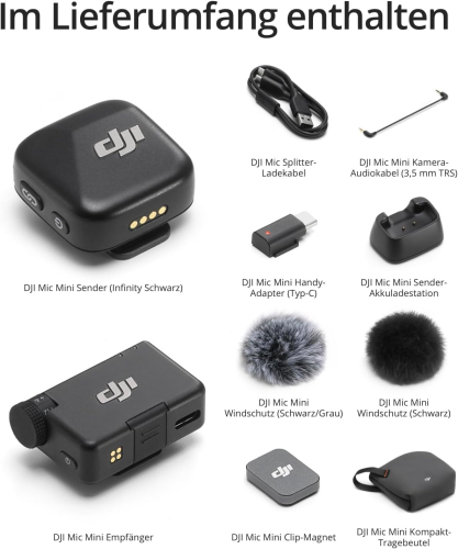 DJI Mic Mini Wireless Tek Kişilik Mikrofon Kiti