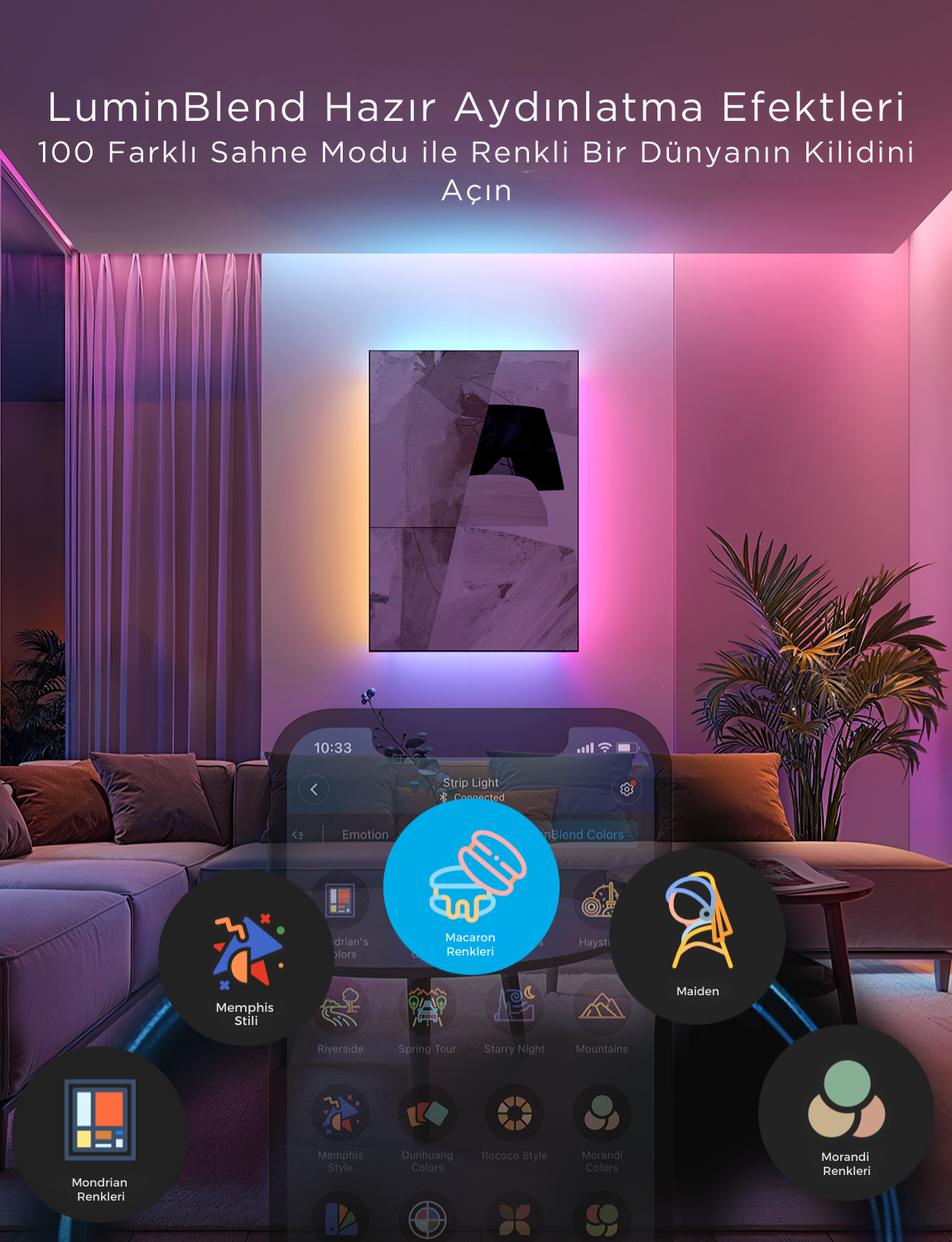 Govee RGBIC Basic Wi-Fi + Bluetooth LED Şerit Işıklar (5M) - H618A3D1