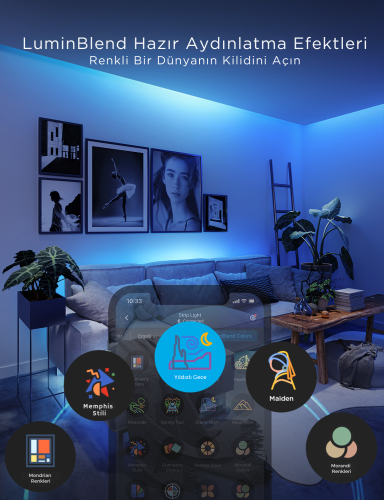 Govee RGBIC Basic Wi-Fi + Bluetooth LED Şerit Işıklar (5M) - H618A3D1