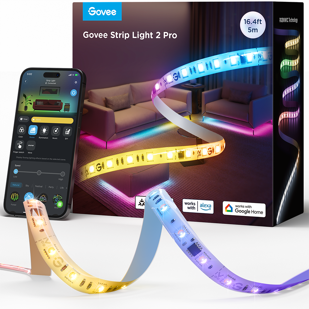 Govee RGBIC Basic Wi-Fi + Bluetooth LED Şerit Işıklar (5M) - H618A3D1