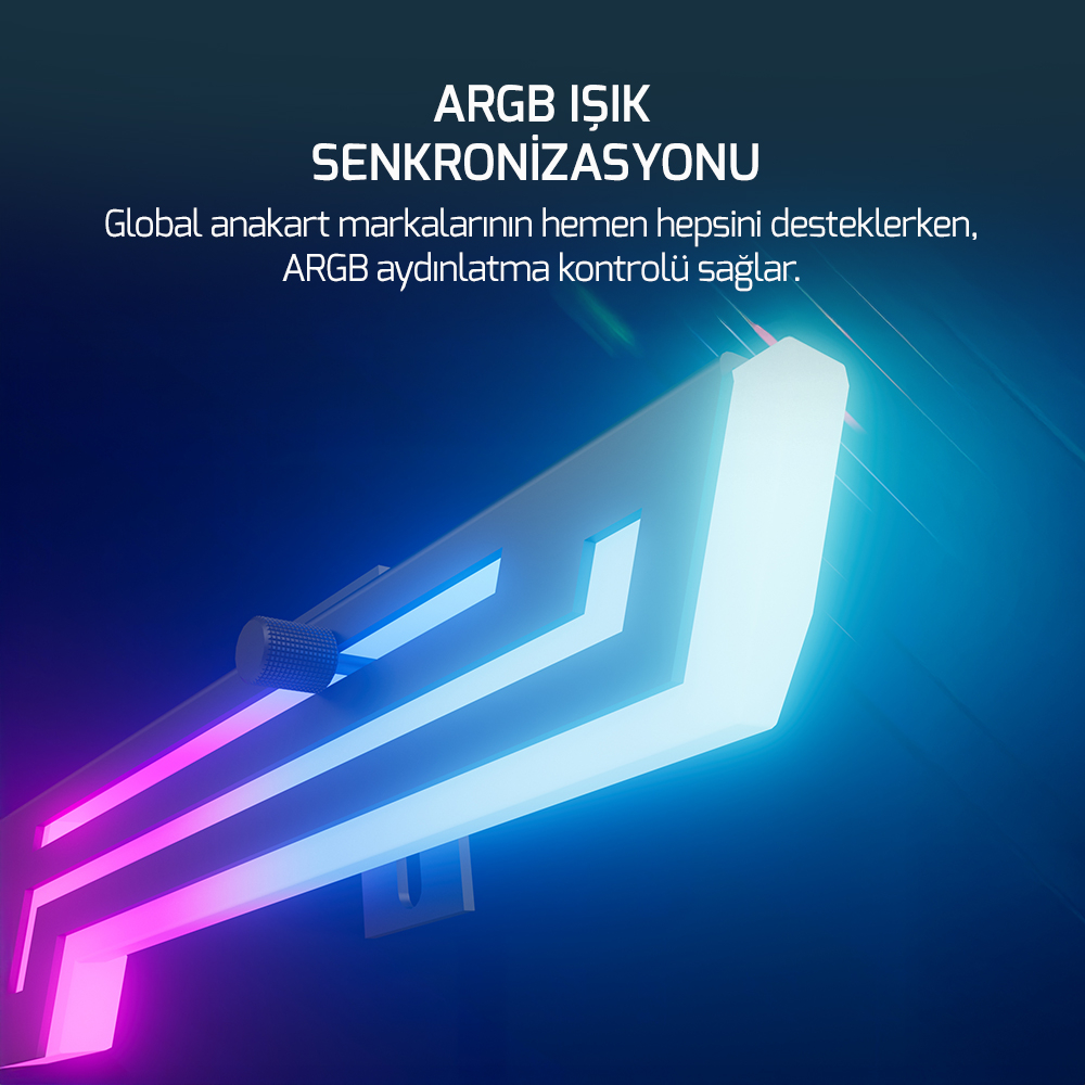 Gamepower Heatsync ARGB LCD Ekran Kartı Tutucu Siyah