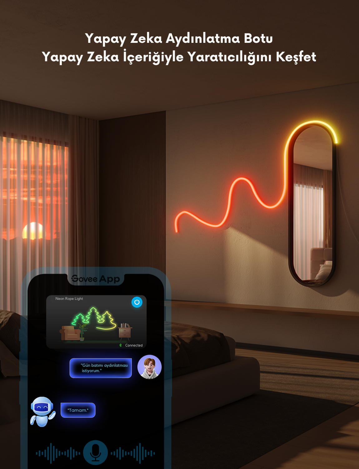 Govee Matter Destekli, Bükülebilir, Şekillendirilebilir Neon LED Şerit 2.Nesil (5MT)-Beyaz -H61D5301