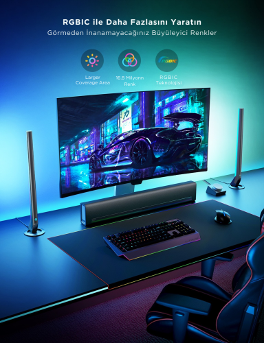 Govee Akıllı Gaming Dikey Aydınlatma 2'Lİ - H6047381