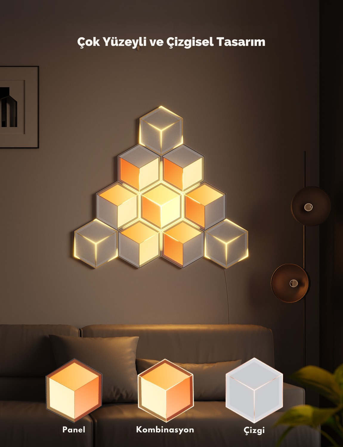 Govee Glide Hexa Ultra Gaming LED Duvar Aydınlatması 7 Parçalı -H606AC81