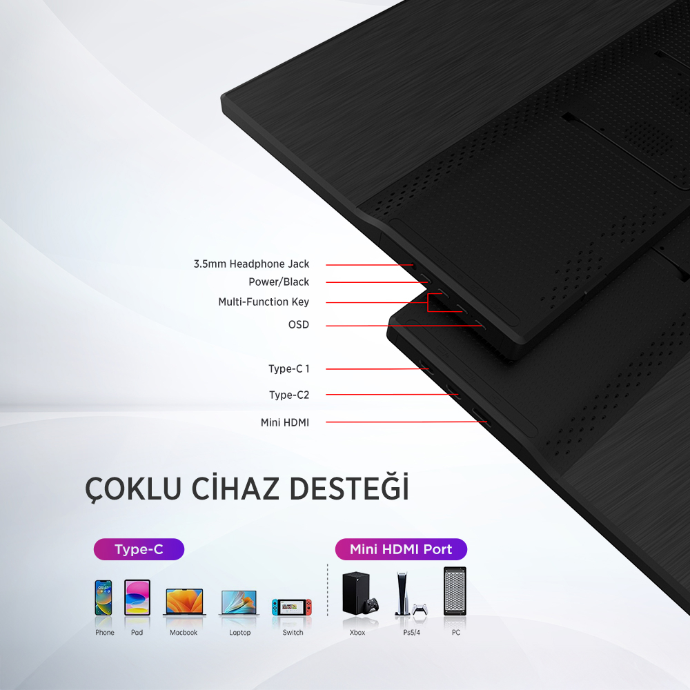 James Donkey JDP15 15,6″ 60Hz Full HD Taşınabilir IPS Monitör