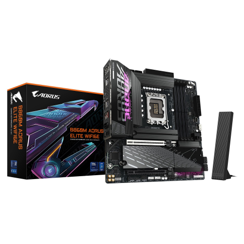 Gigabyte B860M AORUS ELITE WIFI6E Soket LGA1851 DDR5 9200MHz (OC) mATX Gaming (Oyuncu) Anakart