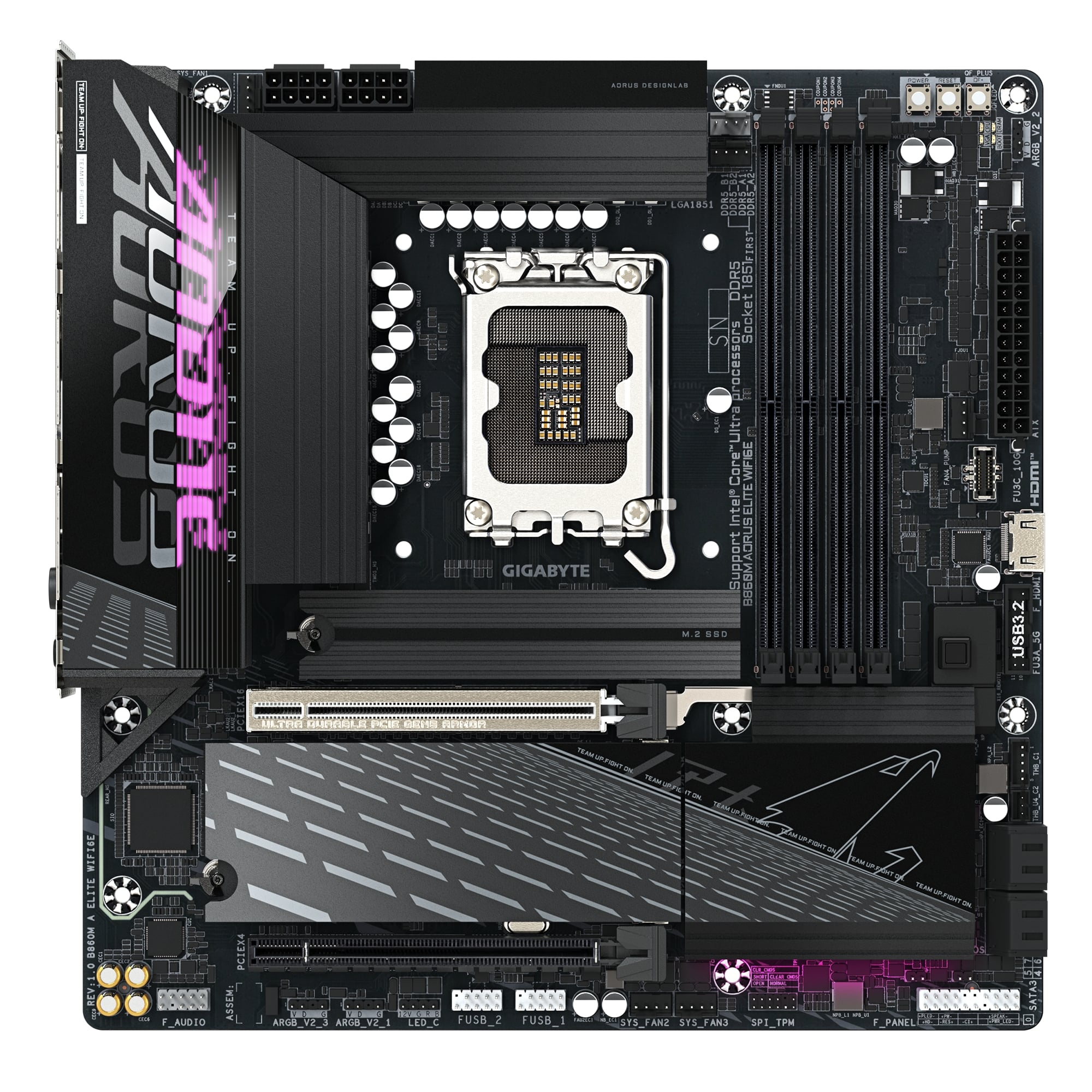 Gigabyte B860M AORUS ELITE WIFI6E Soket LGA1851 DDR5 9200MHz (OC) mATX Gaming (Oyuncu) Anakart