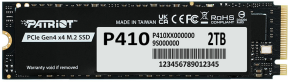 Patriot P410 PCIe Gen4 x4 (NVMe 1.4) M.2 2280 SSD R/5000 W/4500 [2TB] (P410P2TBM28H)