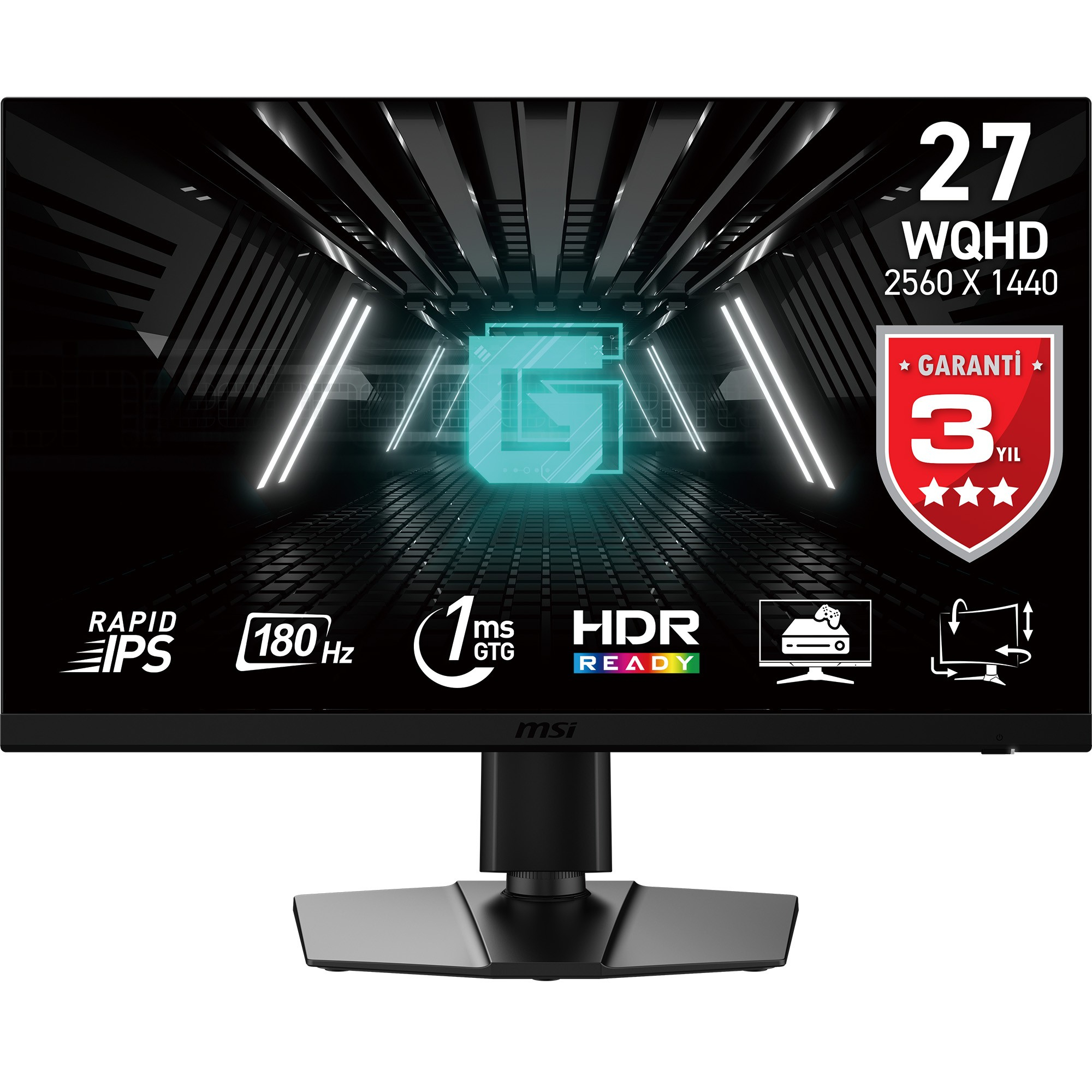 MSI G272QPF E2 27″ 180Hz 1ms WQHD Rapid IPS Adaptive-Sync Pivot Gaming (Oyuncu) Monitör