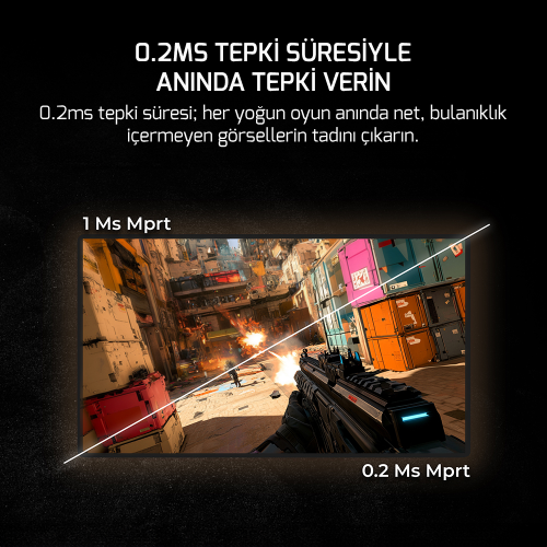 GamePower Lucid S50 24.5″ 500Hz 0.2Ms Fast VA E Spor 10 Bit Pivot FHD RGB Gaming Monitör