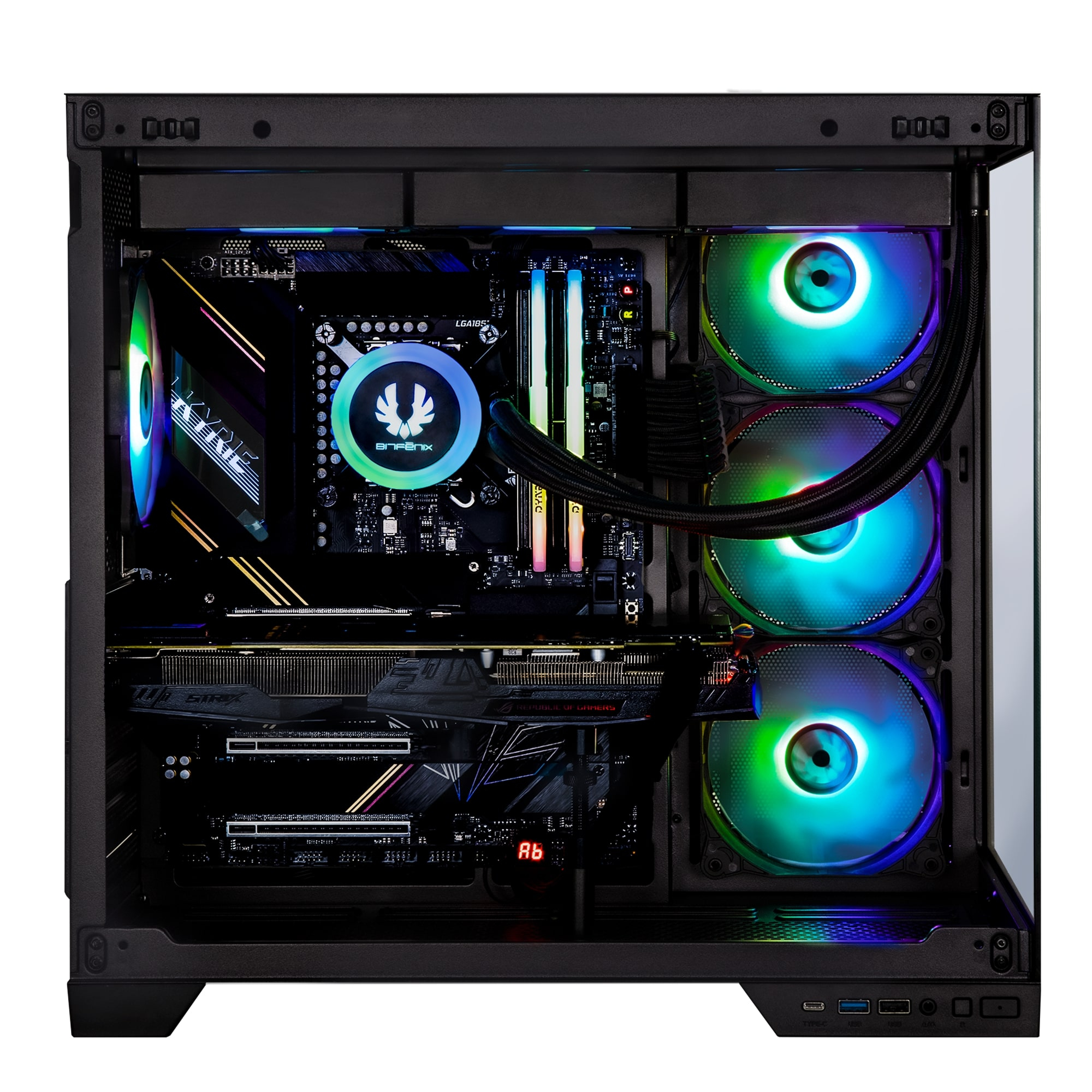 Bitfenix MH100 750W 80+ Bronze PSU 4x120mm ARGB Fan ATX Temperli Cam Siyah Gaming (Oyuncu) Kasa