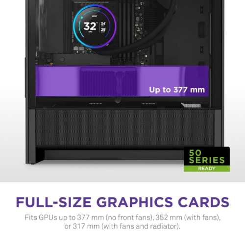 NZXT H Series H3 Flow CC-H31FB-01 mATX Siyah Gaming (Oyuncu) Kasası