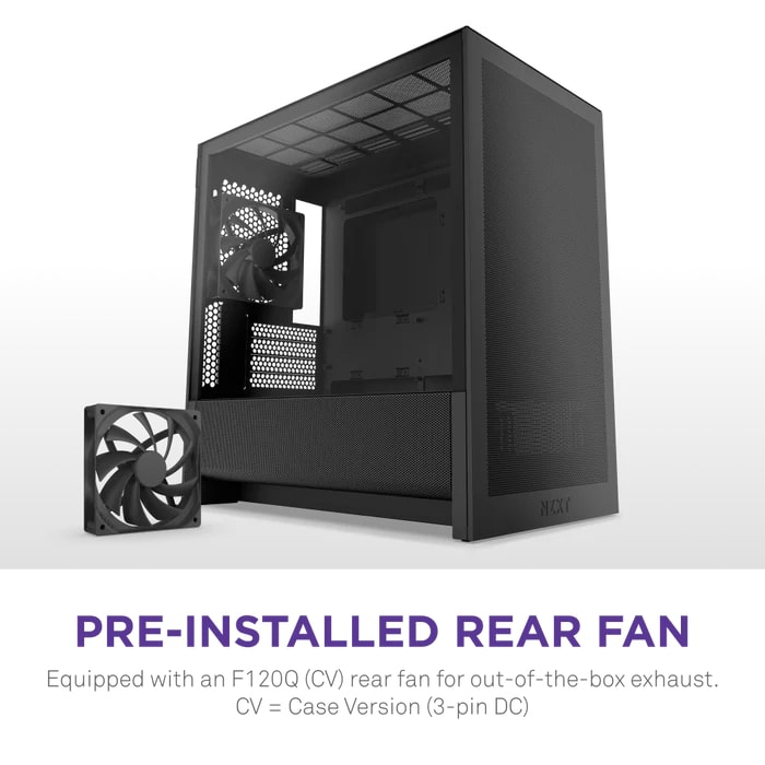 NZXT H Series H3 Flow CC-H31FB-01 mATX Siyah Gaming (Oyuncu) Kasası