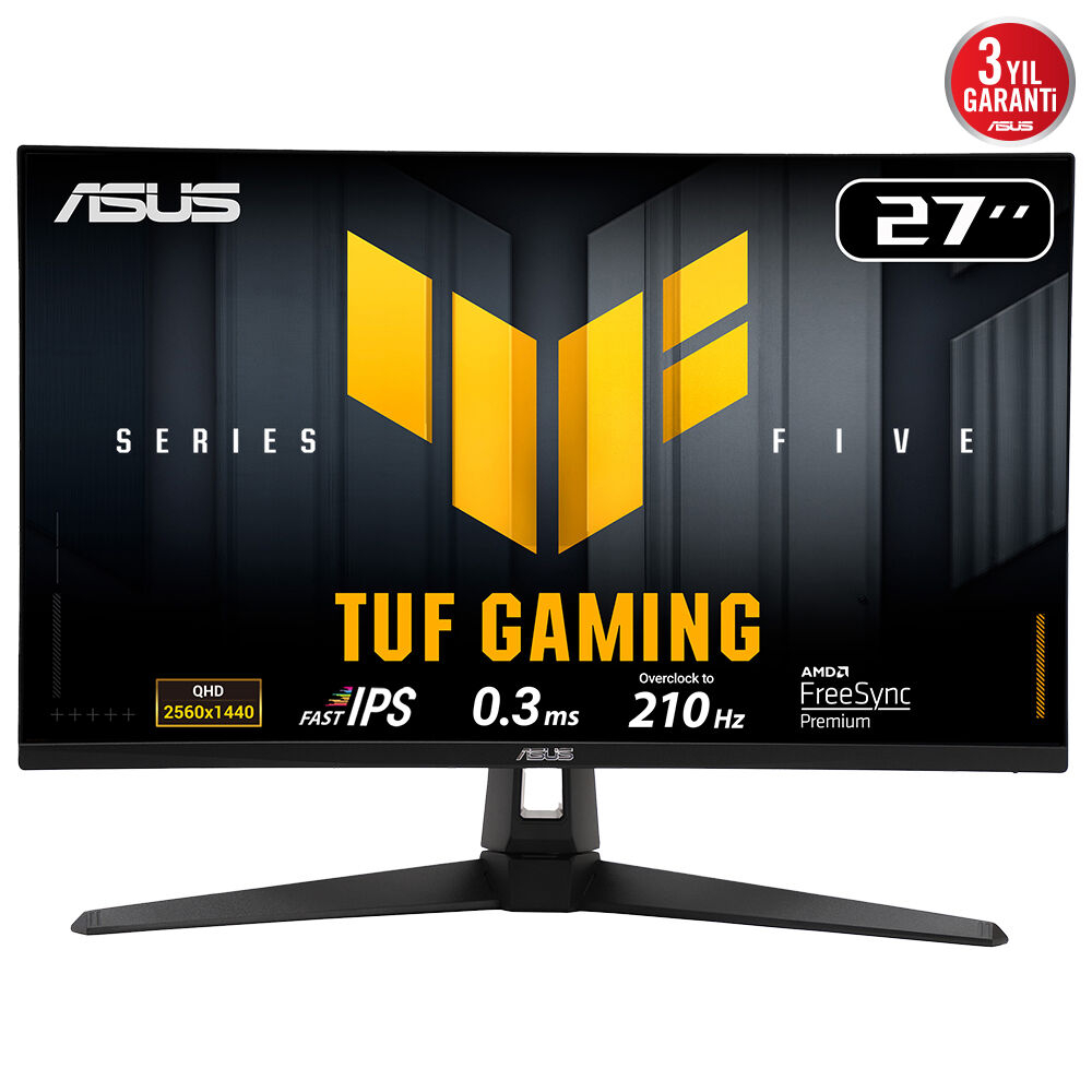 ASUS TUF GAMING VG27AQ5A 27″ 210Hz 0.3ms 2K QHD Fast IPS Gaming (Oyuncu) Monitör