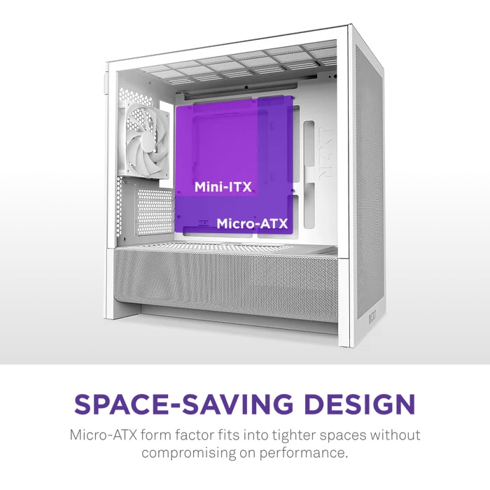 NZXT H Series H3 Flow CC-H31FW-01 mATX Beyaz Gaming (Oyuncu) Kasası