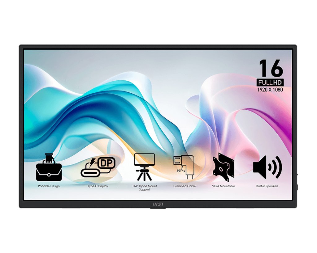 MSI PRO MP165 E6 15.6″ 60Hz 4Ms FHD IPS Taşınabilir Monitör