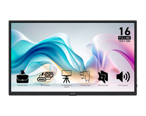 MSI PRO MP165 E6 15.6″ 60Hz 4Ms FHD IPS Taşınabilir Monitör